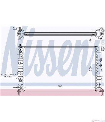 РАДИАТОР ВОДЕН OPEL VECTRA B (1995-) 2.0 DI 16V - NISSENS