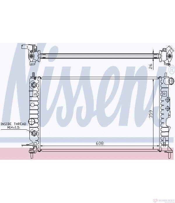 РАДИАТОР ВОДЕН OPEL VECTRA B HATCHBACK (1995-) 2.0 DI 16V - NISSENS