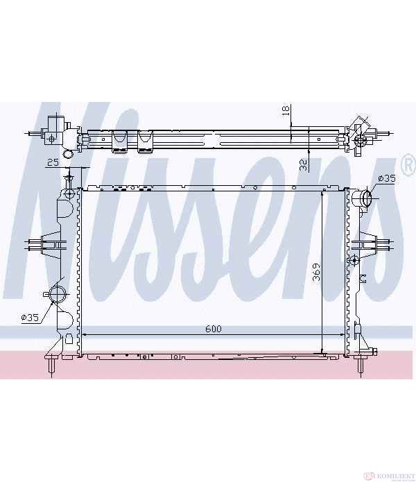 РАДИАТОР ВОДЕН OPEL ASTRA G COMBI (1998-) 2.0 16V - NISSENS