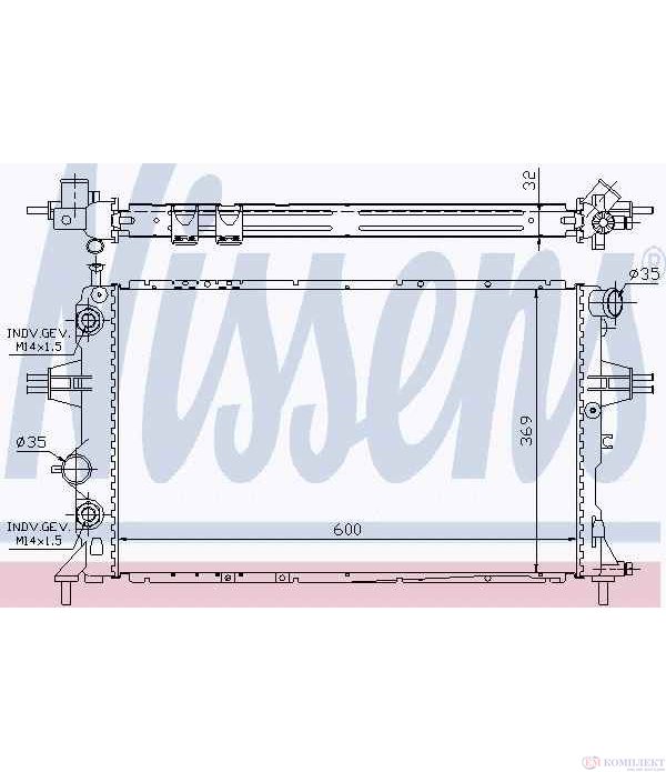 РАДИАТОР ВОДЕН OPEL ASTRA G COMBI (1998-) 2.0 16V - NISSENS