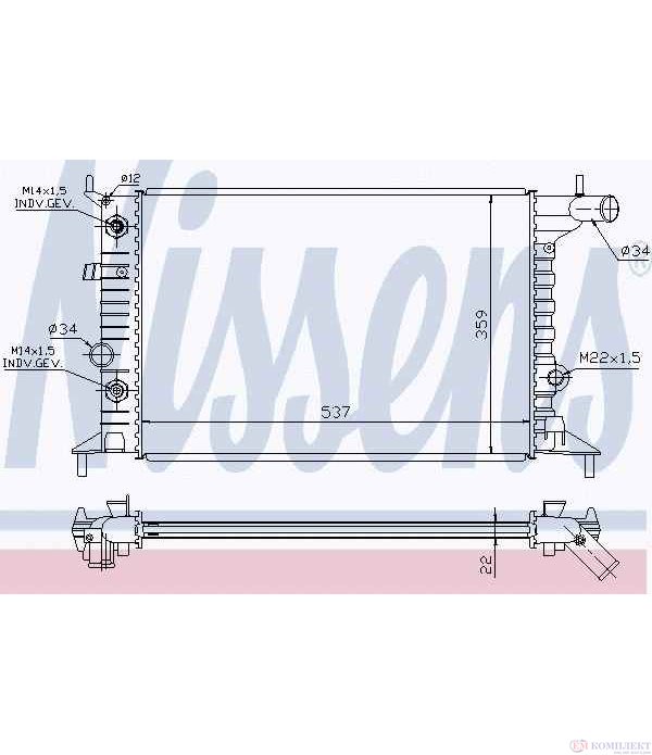 РАДИАТОР ВОДЕН OPEL VECTRA B (1995-) 2.0 i 16V - NISSENS