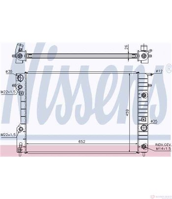 РАДИАТОР ВОДЕН OPEL OMEGA B COMBI (1994-) 2.5 V6 - NISSENS
