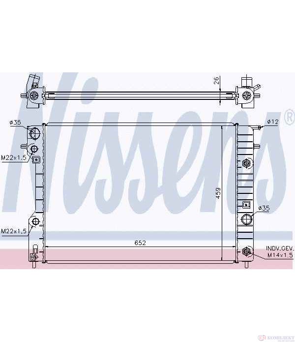 РАДИАТОР ВОДЕН OPEL OMEGA B COMBI (1994-) 2.5 V6 - NISSENS