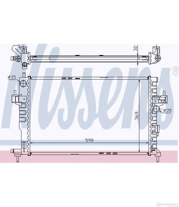 РАДИАТОР ВОДЕН OPEL COMBO (2001-) 1.7 DTI 16V - NISSENS