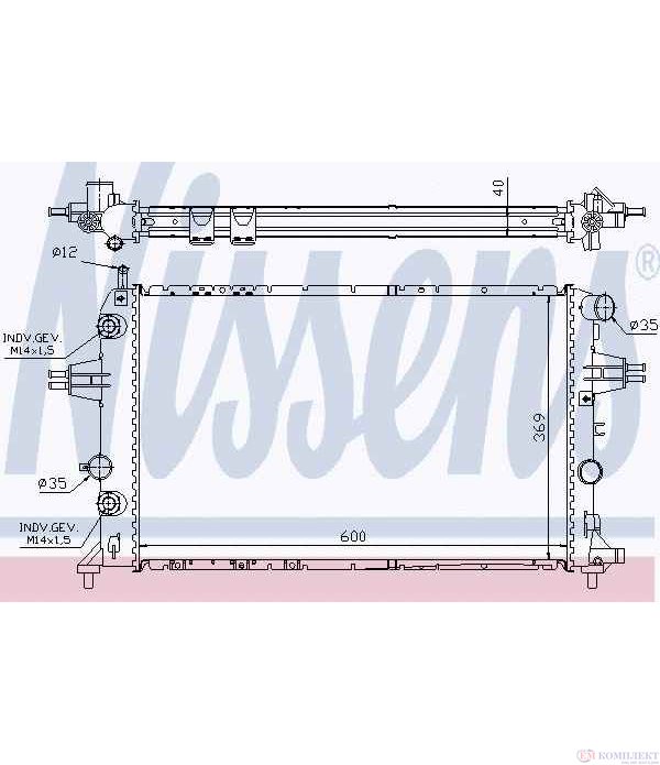 РАДИАТОР ВОДЕН OPEL ASTRA G COMBI (1998-) 2.2 DTI - NISSENS