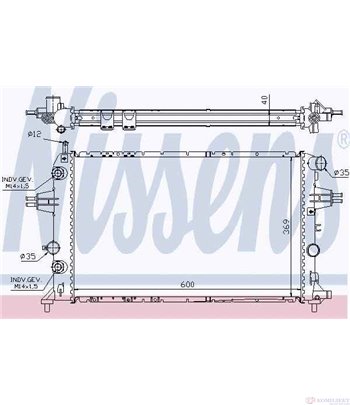 РАДИАТОР ВОДЕН OPEL ASTRA G CABRIOLET (2001-) 2.2 DTI - NISSENS