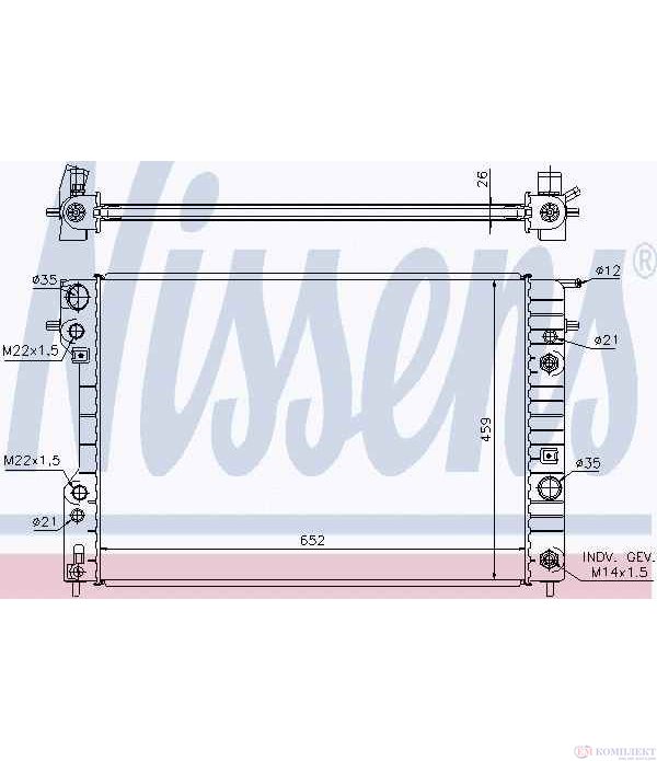 РАДИАТОР ВОДЕН OPEL OMEGA B COMBI (1994-) 2.6 V6 - NISSENS