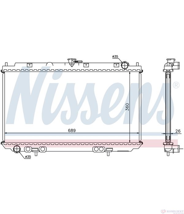 РАДИАТОР ВОДЕН NISSAN PRIMERA COMBI (2002-) 2.2 Di - NISSENS