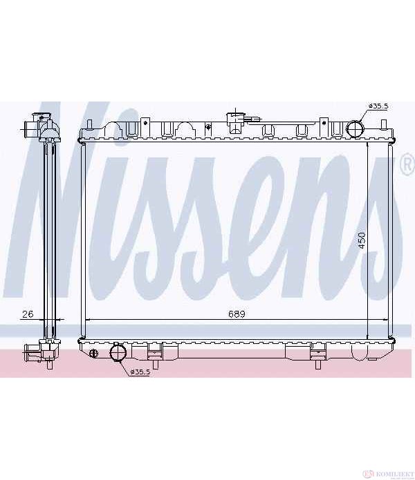 РАДИАТОР ВОДЕН NISSAN X-TRAIL (2001-) 2.2 dCi - NISSENS
