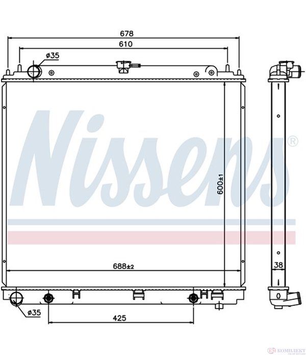 РАДИАТОР ВОДЕН NISSAN NAVARA (2004-) 2.5 dCi - NISSENS