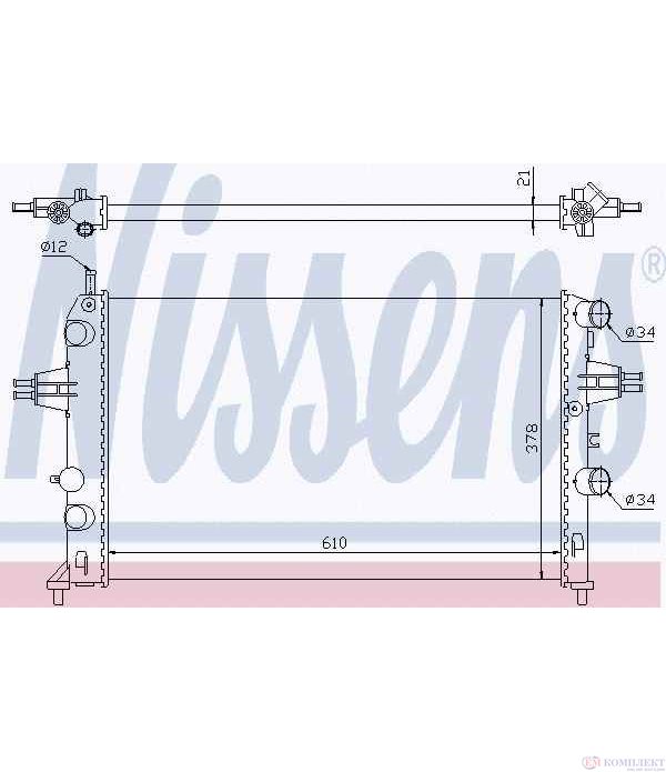 РАДИАТОР ВОДЕН OPEL ASTRA G COMBI (1998-) 1.2 16V - NISSENS