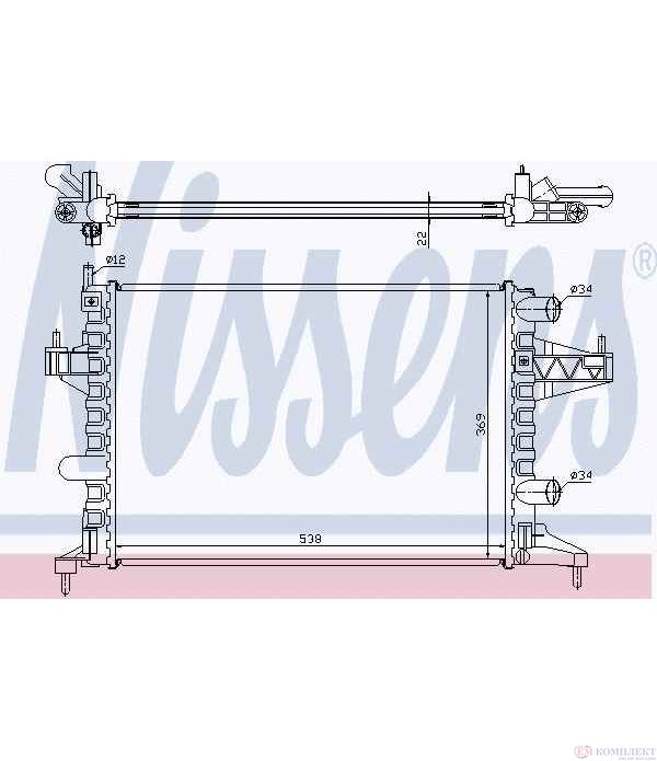 РАДИАТОР ВОДЕН OPEL CORSA C (2000-) 1.2 - NISSENS
