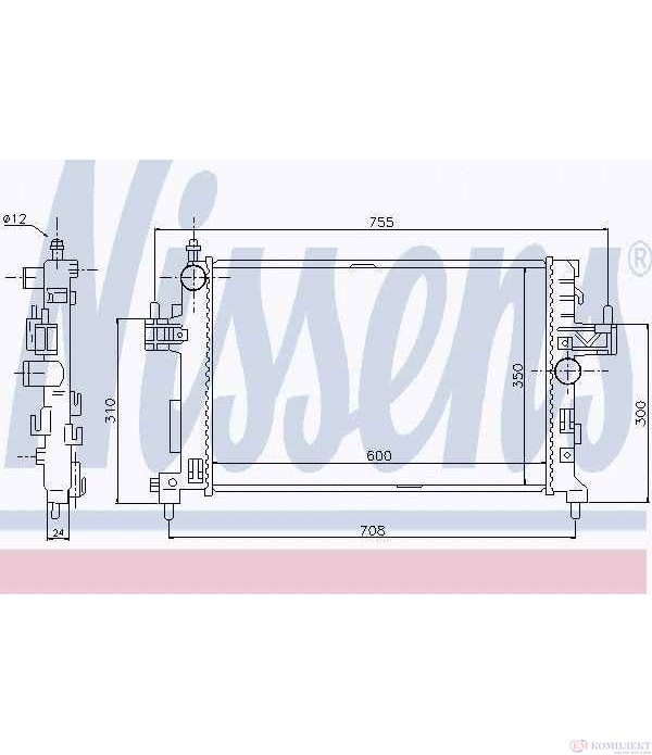 РАДИАТОР ВОДЕН VAUXHALL CORSA MK III (2000-) 1.3 CDTI 16V - NISSENS