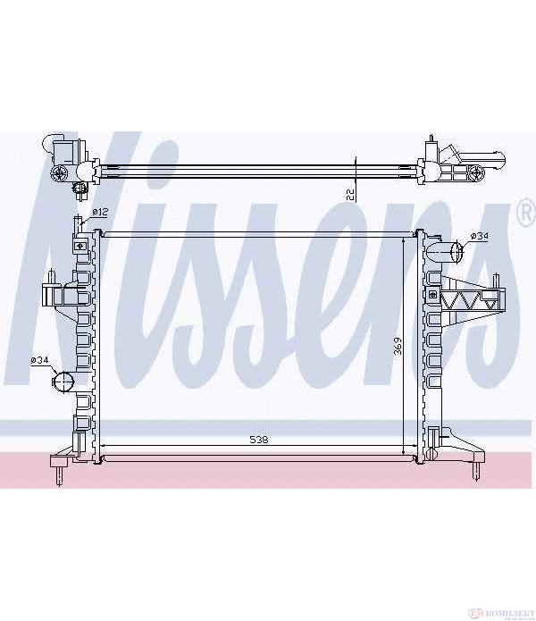 РАДИАТОР ВОДЕН OPEL CORSA C (2000-) 1.4 - NISSENS
