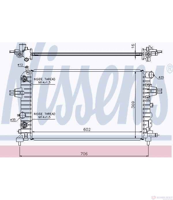 РАДИАТОР ВОДЕН OPEL ASTRA H COMBI (2004-) 1.4 LPG - NISSENS