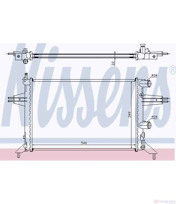 РАДИАТОР ВОДЕН OPEL ASTRA G COMBI (1998-) 1.4 - NISSENS