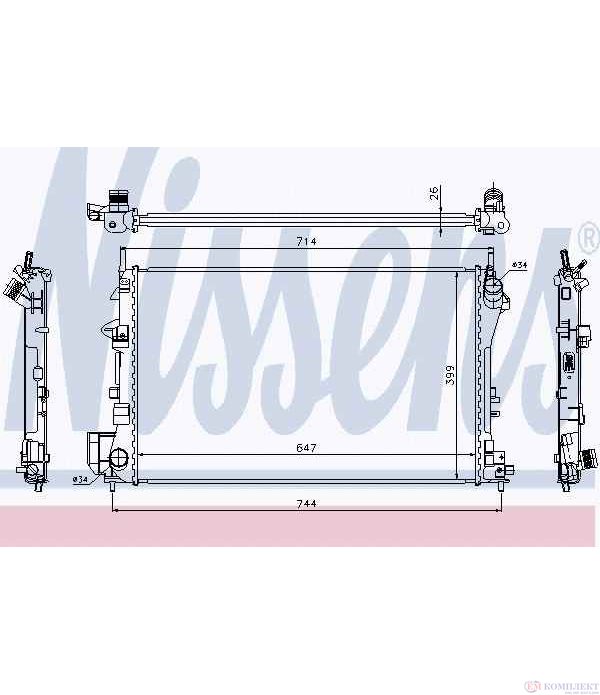 РАДИАТОР ВОДЕН OPEL VECTRA C COMBI (2003-) 1.6 16V - NISSENS