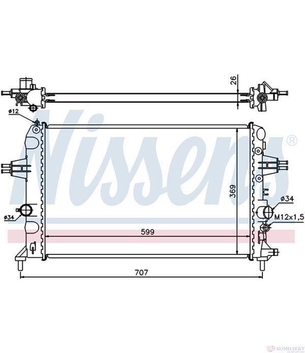 РАДИАТОР ВОДЕН OPEL ASTRA G CABRIOLET (2001-) 1.6 - NISSENS