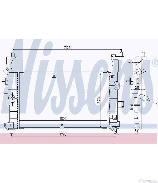 РАДИАТОР ВОДЕН VAUXHALL MERIVA MK I (2003-) 1.7 CDTI 16V - NISSENS