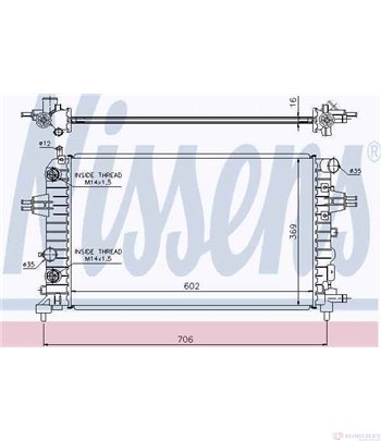РАДИАТОР ВОДЕН OPEL ASTRA H GTC (2005-) 1.8 - NISSENS