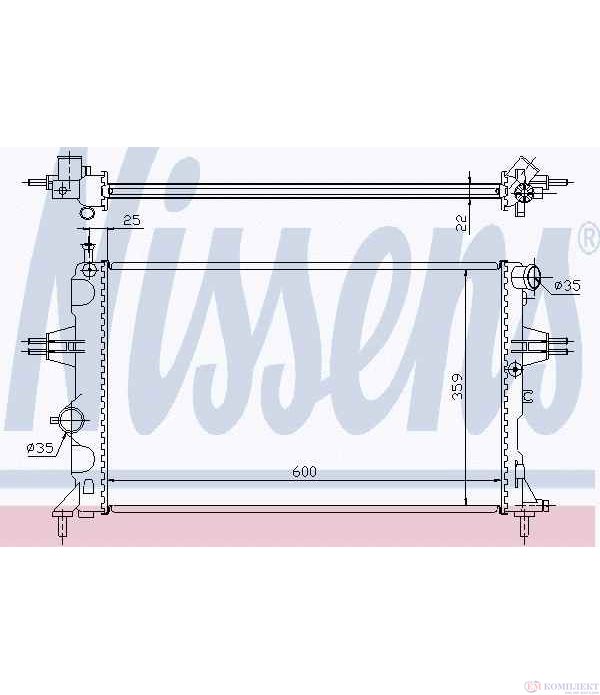 РАДИАТОР ВОДЕН OPEL ASTRA G COMBI (1998-) 1.8 16V - NISSENS