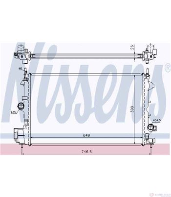 РАДИАТОР ВОДЕН OPEL VECTRA C COMBI (2003-) 1.9 CDTI - NISSENS