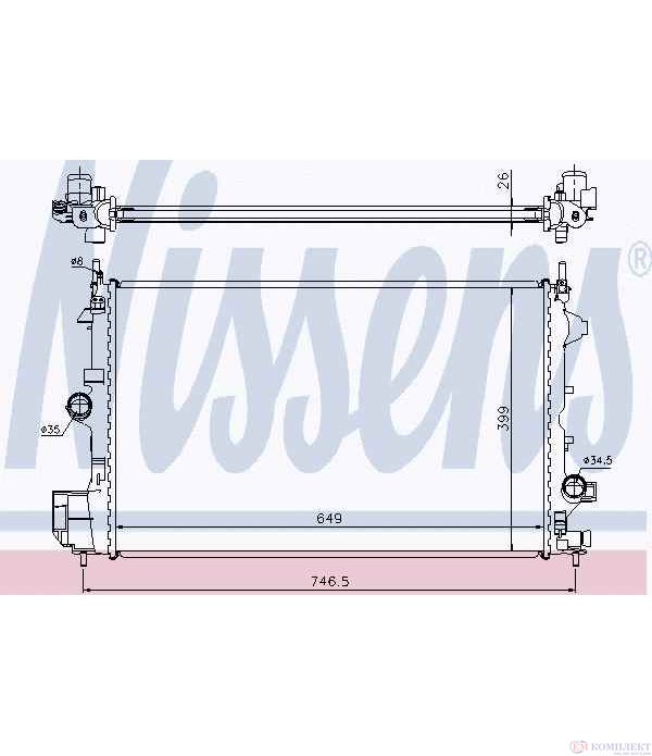 РАДИАТОР ВОДЕН OPEL VECTRA C COMBI (2003-) 1.9 CDTI - NISSENS