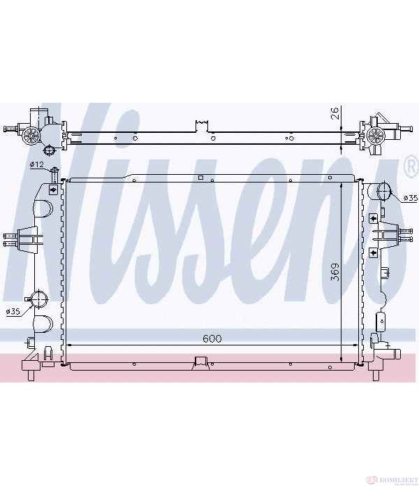 РАДИАТОР ВОДЕН OPEL ASTRA H COMBI (2004-) 2.0 Turbo - NISSENS