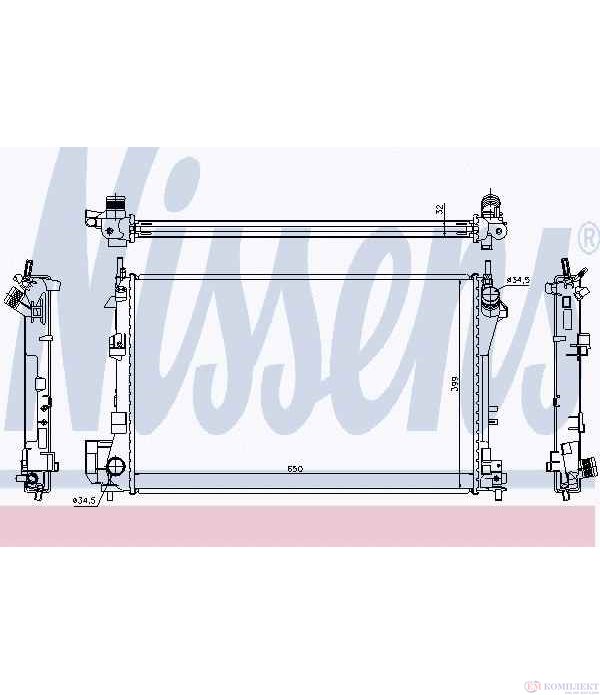 РАДИАТОР ВОДЕН OPEL VECTRA C COMBI (2003-) 2.0 Turbo - NISSENS