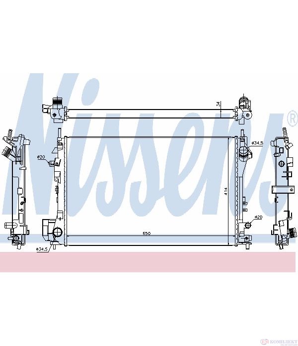 РАДИАТОР ВОДЕН OPEL VECTRA C COMBI (2003-) 3.0 V6 CDTI - NISSENS