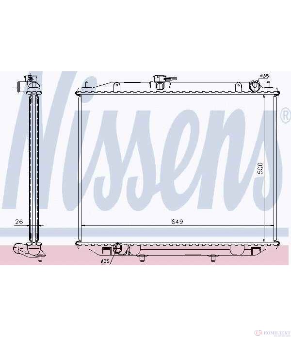 РАДИАТОР ВОДЕН NISSAN TERRANO II (1992-) 3.0 Di 4WD - NISSENS