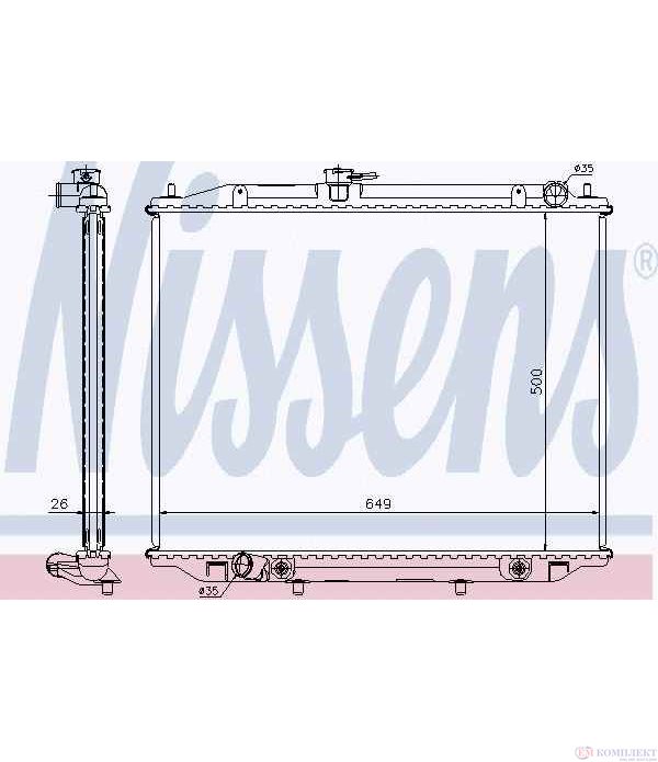 РАДИАТОР ВОДЕН NISSAN TERRANO II (1992-) 3.0 Di 4WD - NISSENS