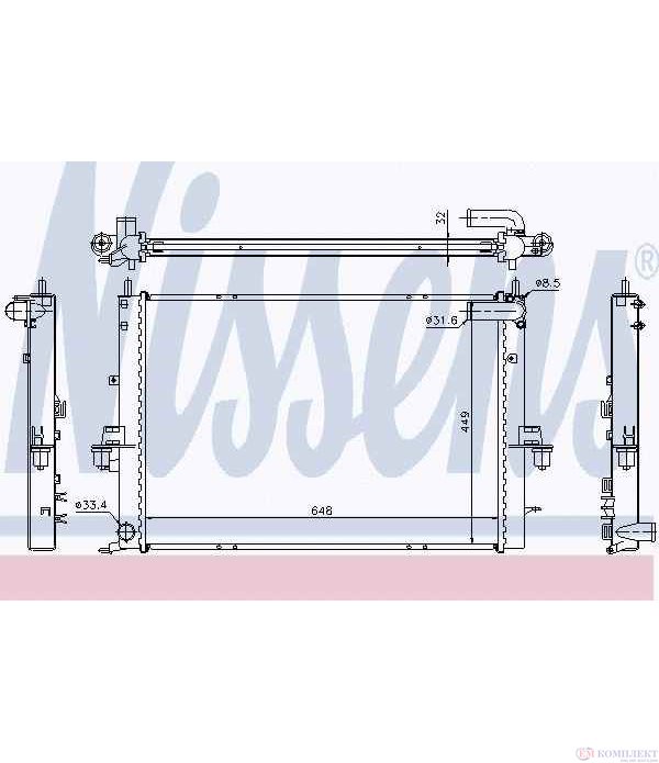 РАДИАТОР ВОДЕН ROVER 75 TOURER (2001-) 1.8 Turbo - NISSENS