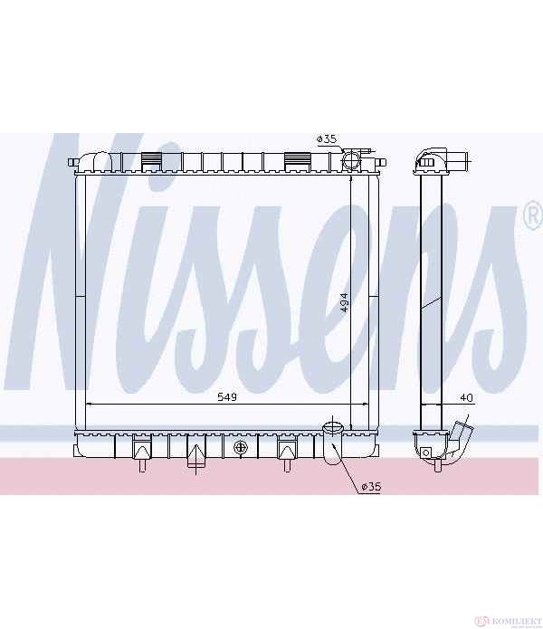 РАДИАТОР ВОДЕН LAND ROVER RANGE ROVER II (1994-) 4.6 - NISSENS