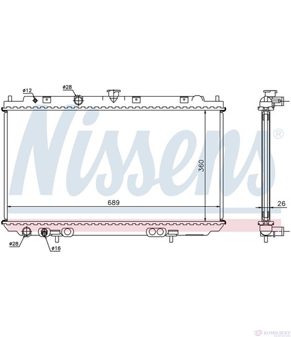 РАДИАТОР ВОДЕН NISSAN PRIMERA HATCHBACK (2002-) 1.9 dCi - NISSENS