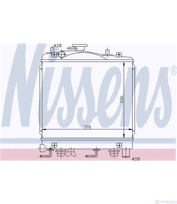 РАДИАТОР ВОДЕН KIA PRIDE (1990-) 1.3 i - NISSENS