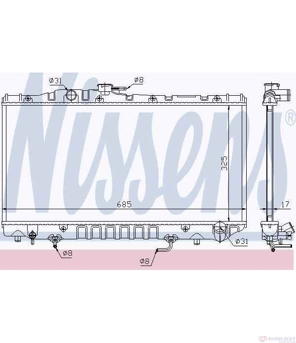 РАДИАТОР ВОДЕН TOYOTA CARINA II SEDAN (1987-) 2.0 GLI - NISSENS