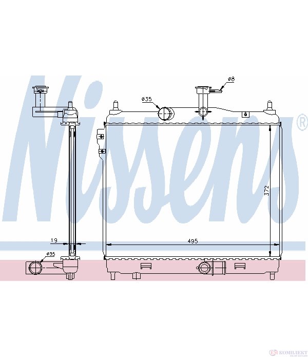 РАДИАТОР ВОДЕН HYUNDAI GETZ (2002-) 1.5 CRDi - NISSENS
