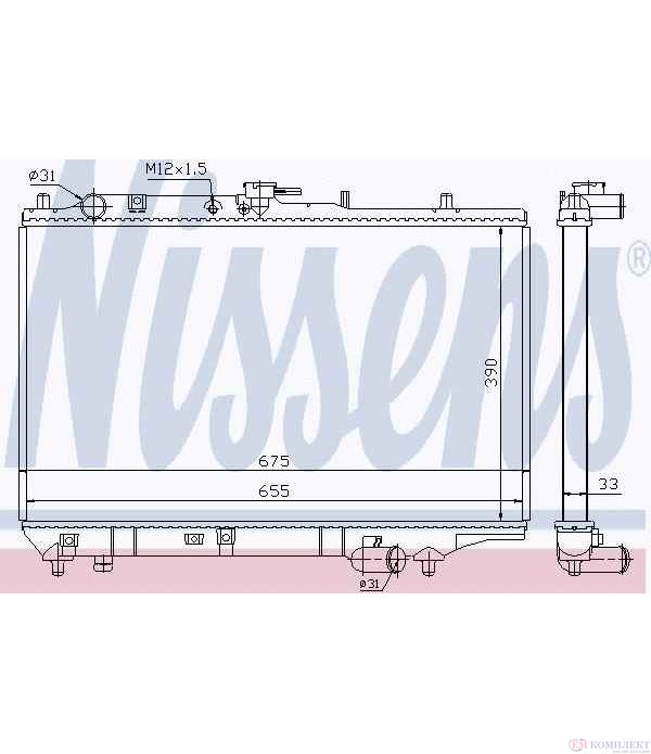 РАДИАТОР ВОДЕН MAZDA 323 C IV (1989-) 1.8 16V Turbo 4WD - NISSENS