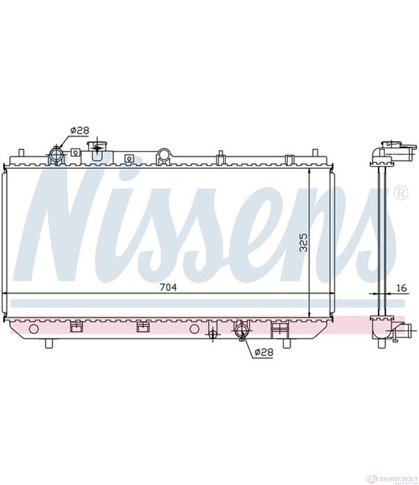 РАДИАТОР ВОДЕН MAZDA 323 S VI (1998-) 1.9 16V - NISSENS