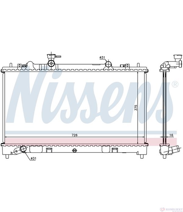 РАДИАТОР ВОДЕН MAZDA 6 COMBI (2008-) 2.2 MZR-CD - NISSENS