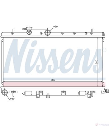 РАДИАТОР ВОДЕН SUBARU OUTBACK (2000-) 3.0 H6 - NISSENS