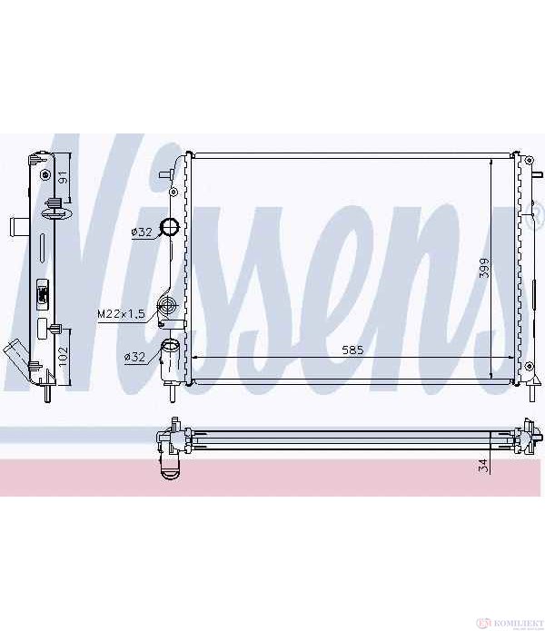 РАДИАТОР ВОДЕН RENAULT LOGAN (2004-) 1.5 dCi - NISSENS