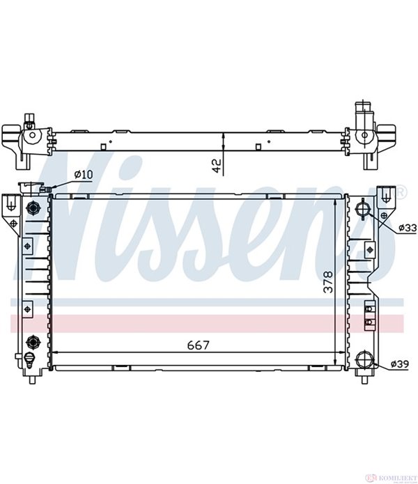 РАДИАТОР ВОДЕН DODGE CARAVAN II (1995-) 2.0 i - NISSENS