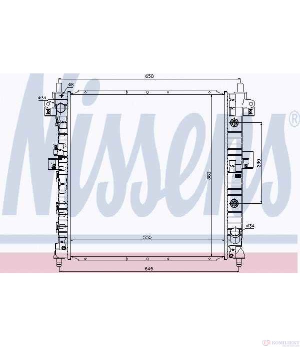 РАДИАТОР ВОДЕН SSANGYONG KYRON (2005-) 2.0 Xdi 4x4 - NISSENS