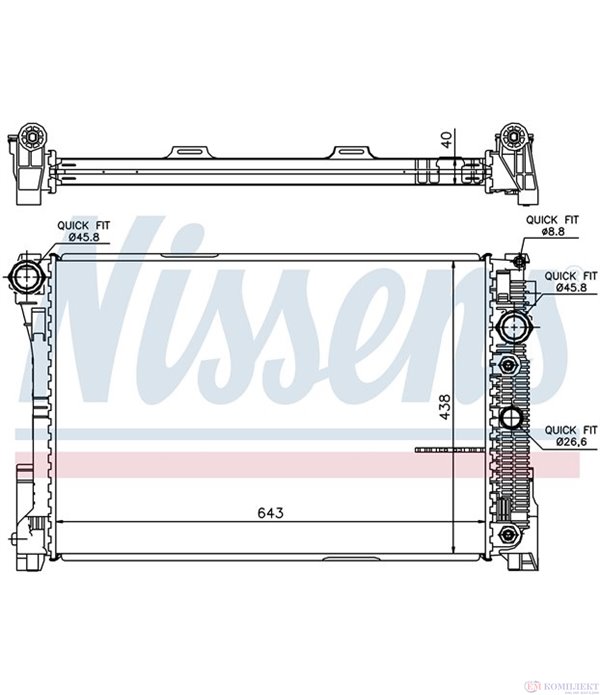 РАДИАТОР ВОДЕН MERCEDES E CLASS COUPE C207 (2009-) E 350 - NISSENS