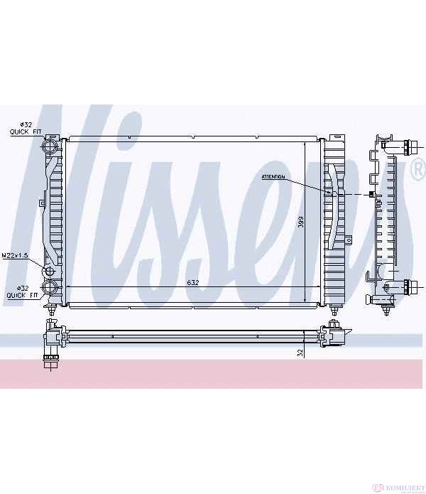 РАДИАТОР ВОДЕН VOLKSWAGEN PASSAT (1996-) 1.6 - NASHUA