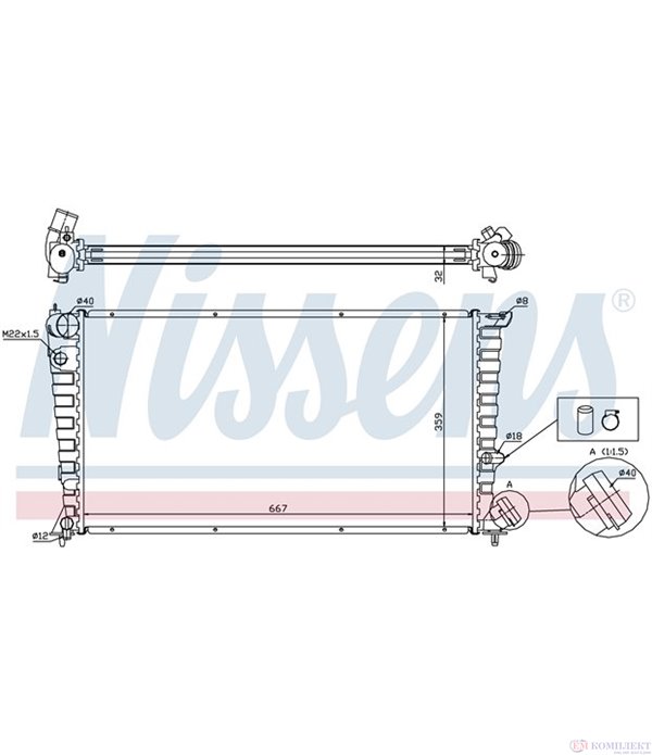 РАДИАТОР ВОДЕН PEUGEOT 306 (1993-) 1.9 D - NASHUA