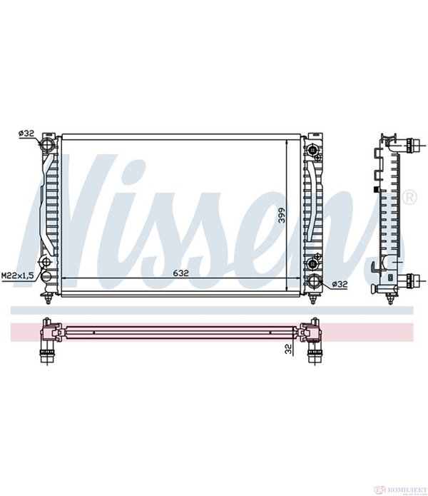 РАДИАТОР ВОДЕН VOLKSWAGEN PASSAT (1996-) 2.8 V6 - NASHUA