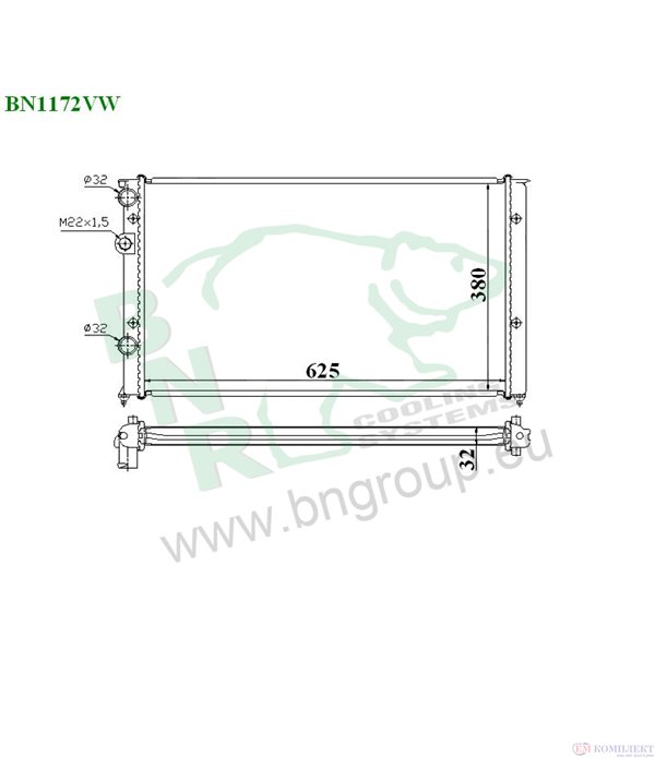РАДИАТОР ВОДЕН VOLKSWAGEN LUPO (1998-) 1.0 - BNR